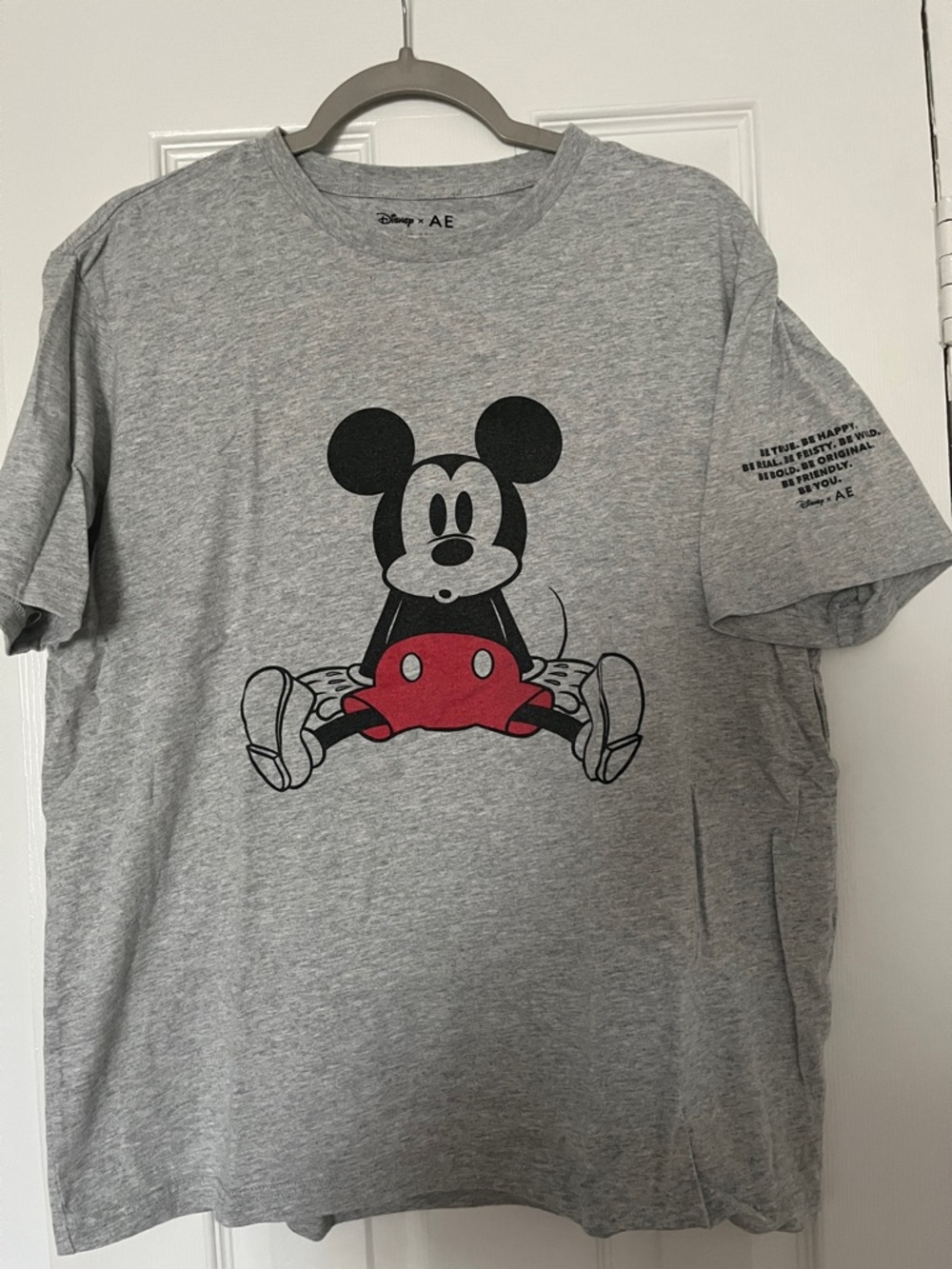 Disney x AE Gray Crewneck Mickey Mouse Graphic Tee